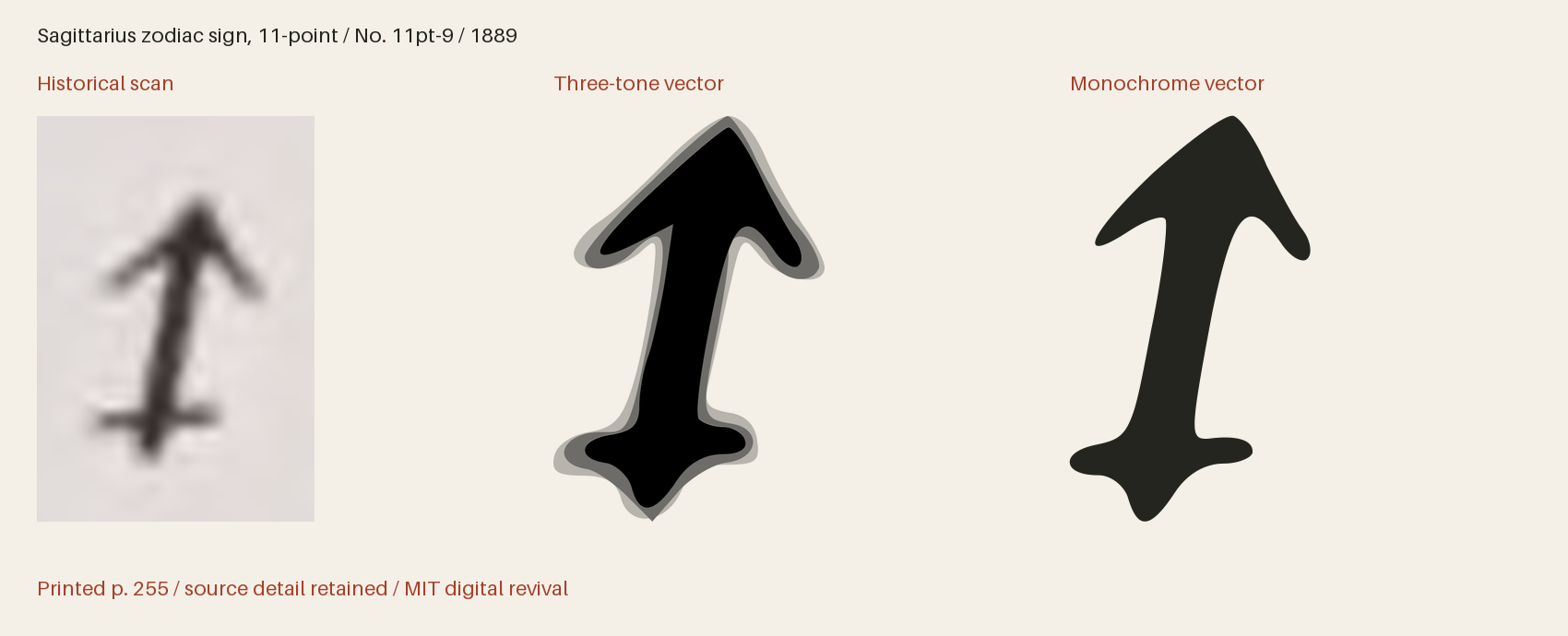 Historical scan beside the three-tone and monochrome vector revivals