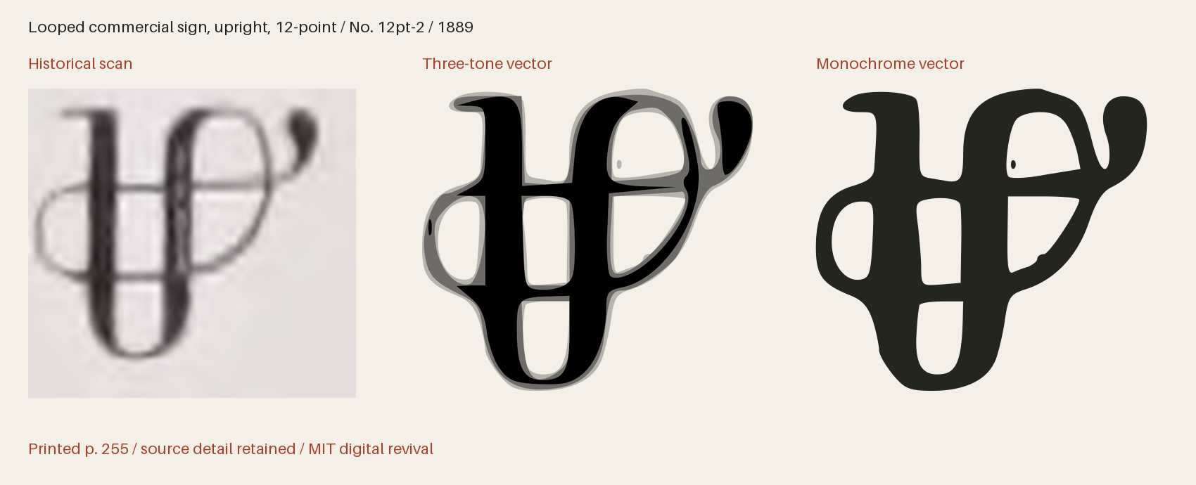 Historical scan beside the three-tone and monochrome vector revivals