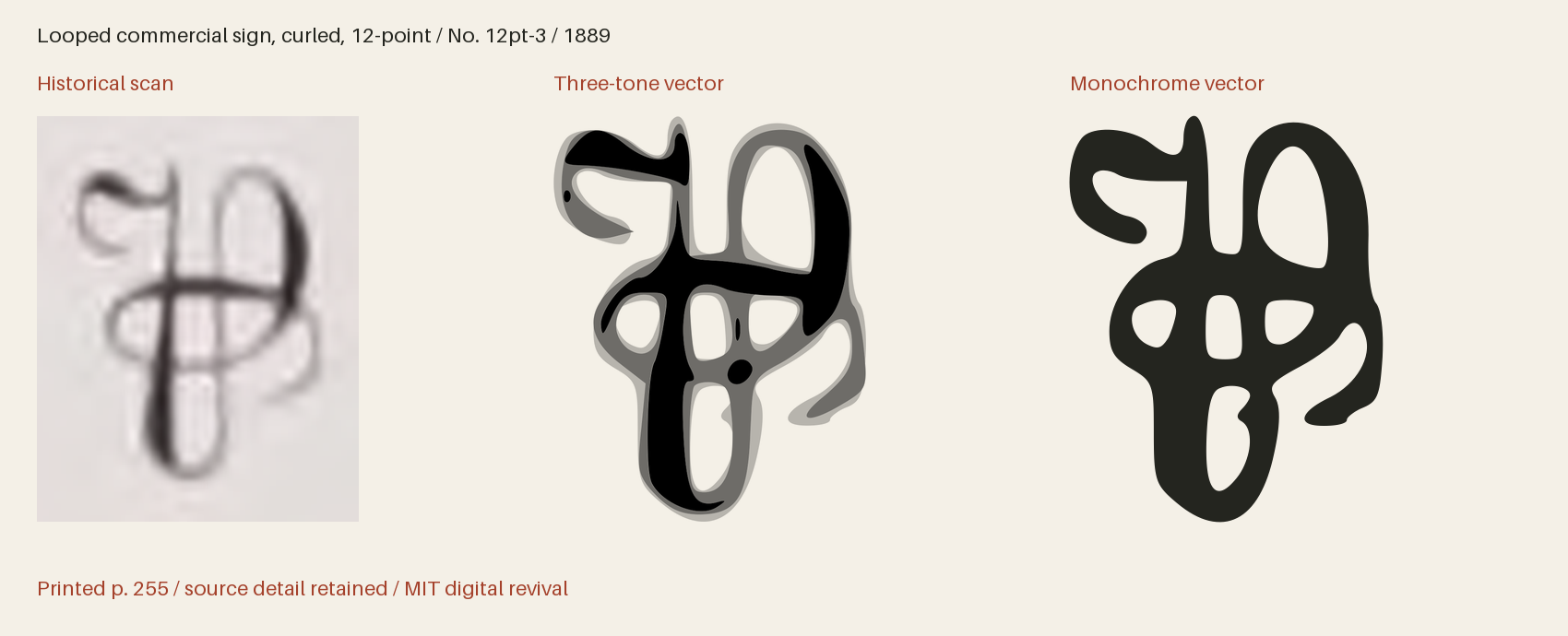 Historical scan beside the three-tone and monochrome vector revivals