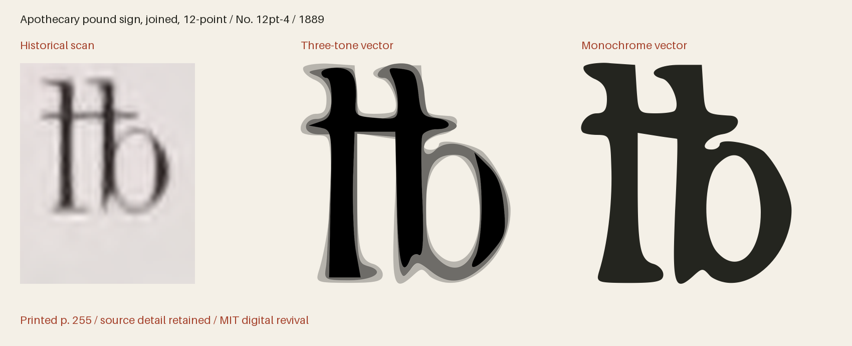 Historical scan beside the three-tone and monochrome vector revivals
