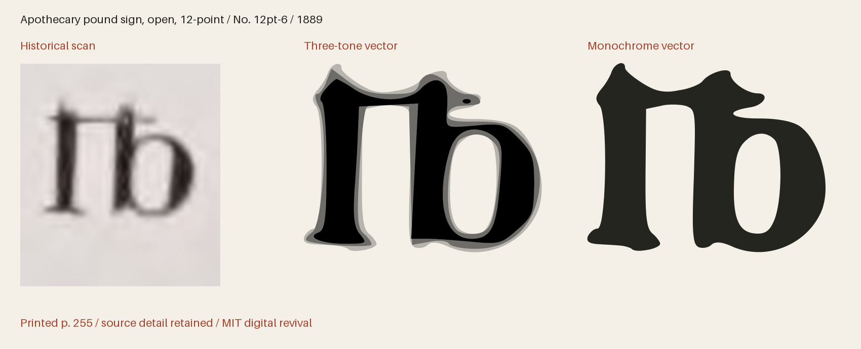 Historical scan beside the three-tone and monochrome vector revivals