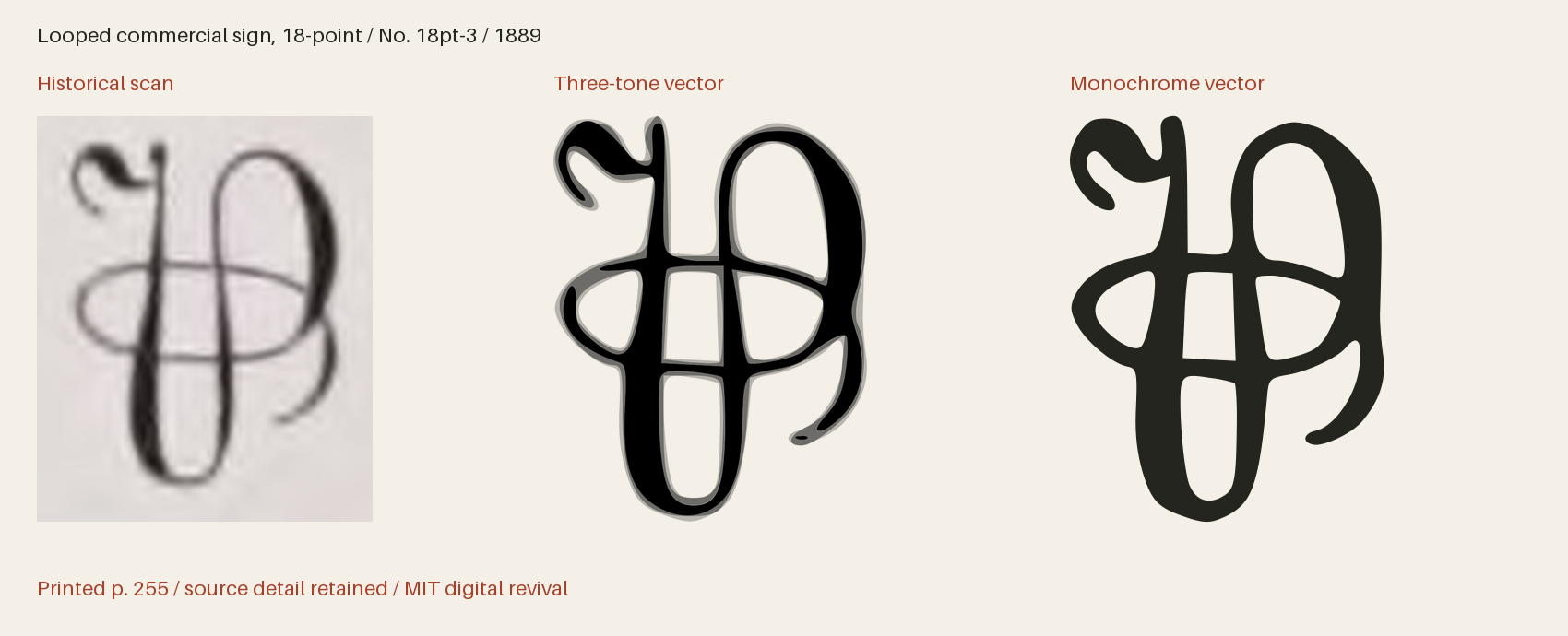 Historical scan beside the three-tone and monochrome vector revivals