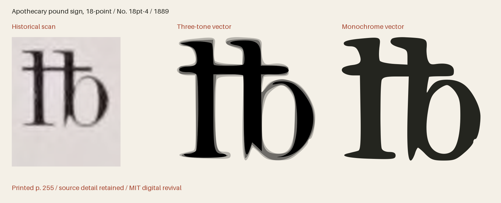 Historical scan beside the three-tone and monochrome vector revivals