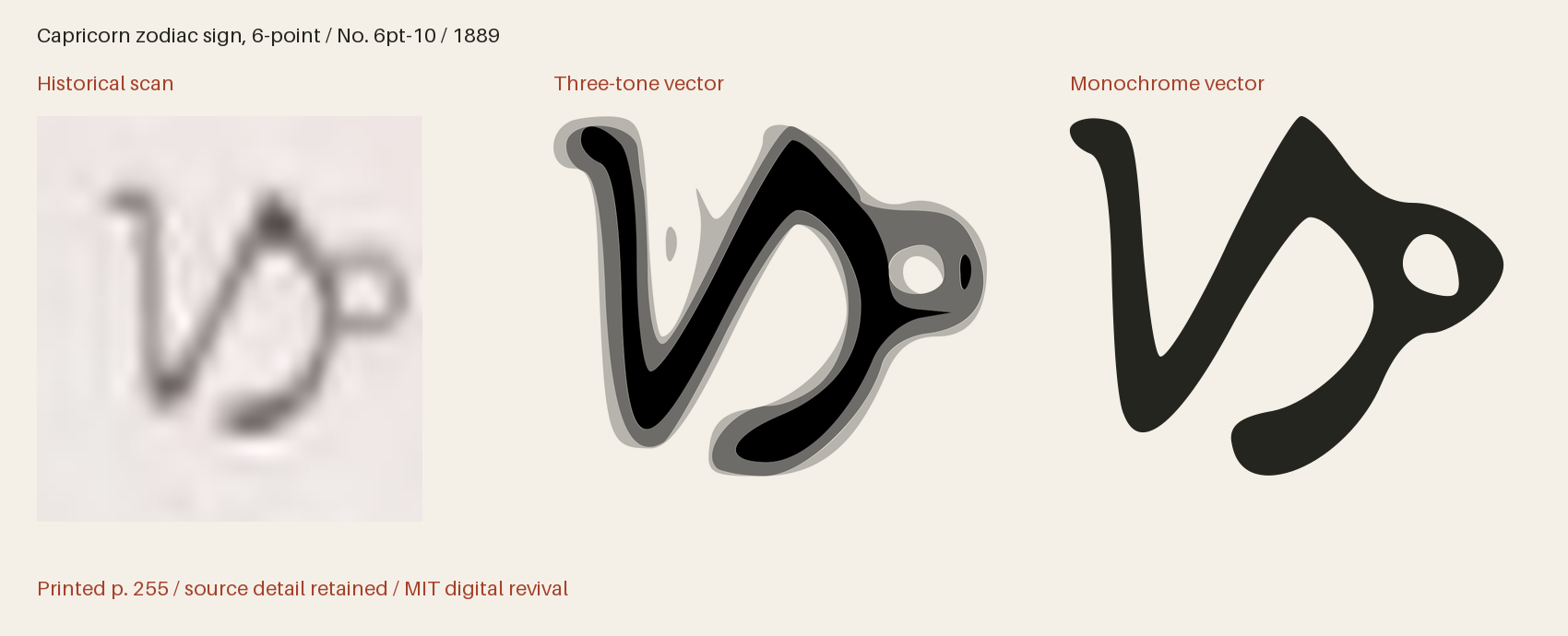 Historical scan beside the three-tone and monochrome vector revivals