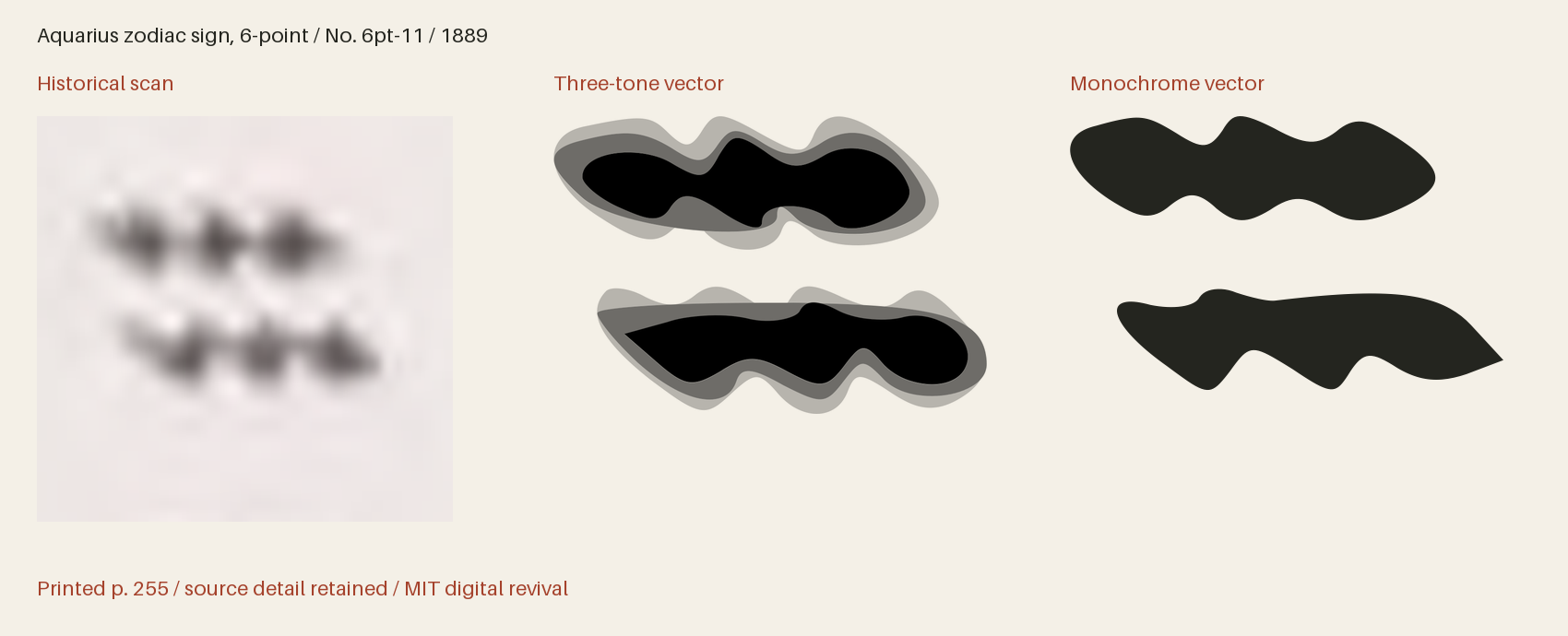 Historical scan beside the three-tone and monochrome vector revivals