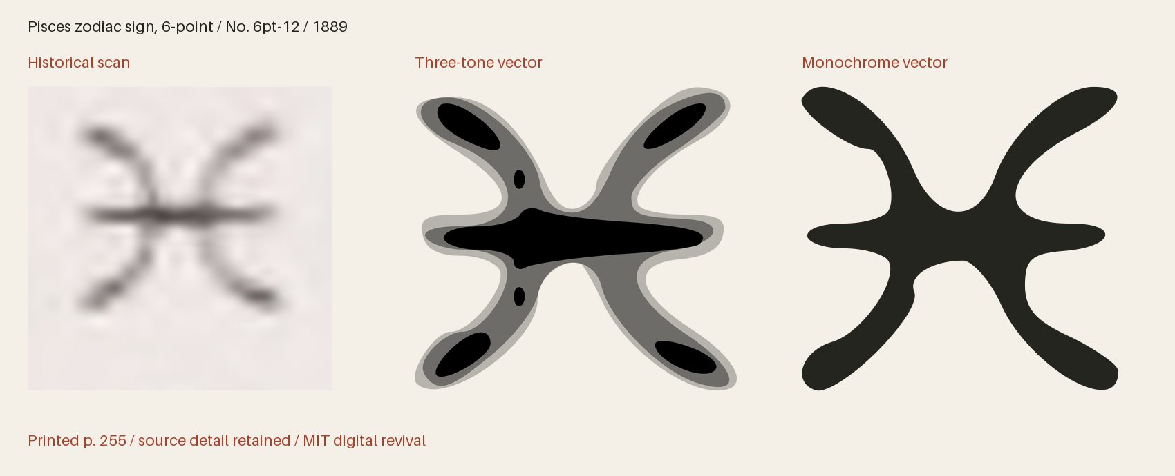 Historical scan beside the three-tone and monochrome vector revivals