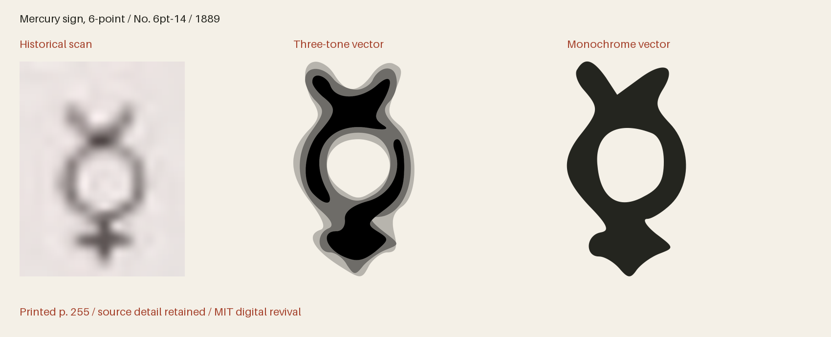 Historical scan beside the three-tone and monochrome vector revivals