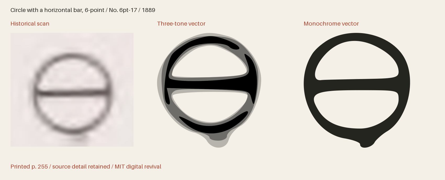 Historical scan beside the three-tone and monochrome vector revivals