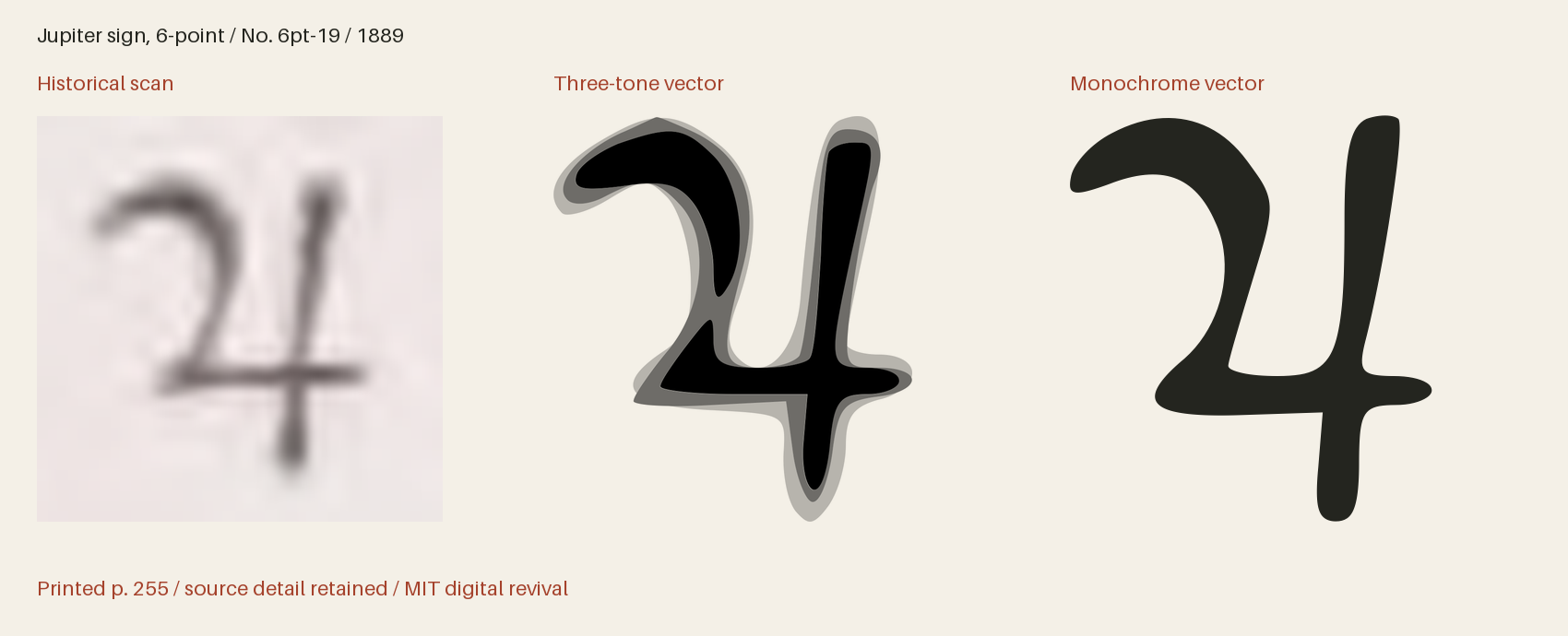 Historical scan beside the three-tone and monochrome vector revivals