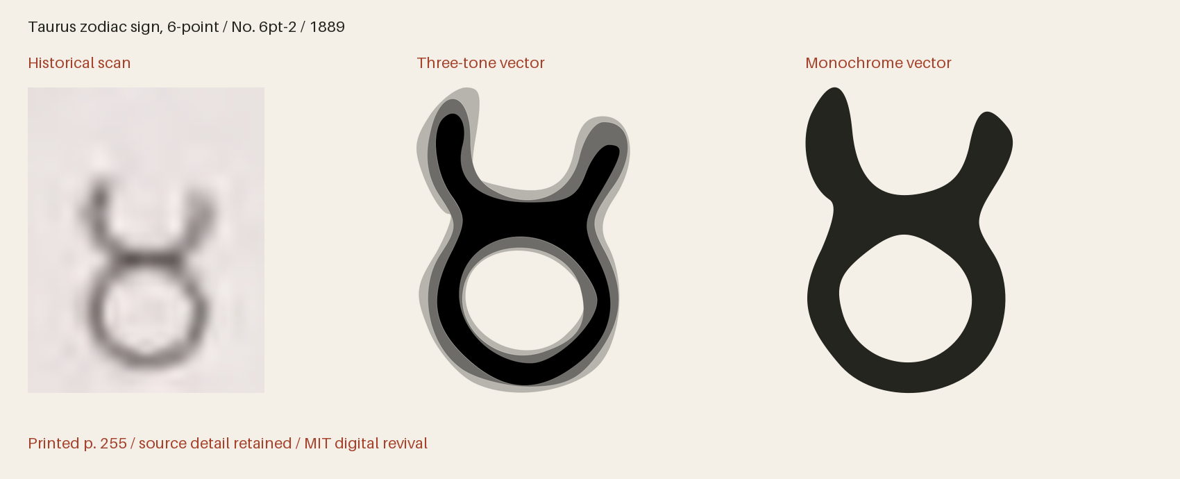 Historical scan beside the three-tone and monochrome vector revivals
