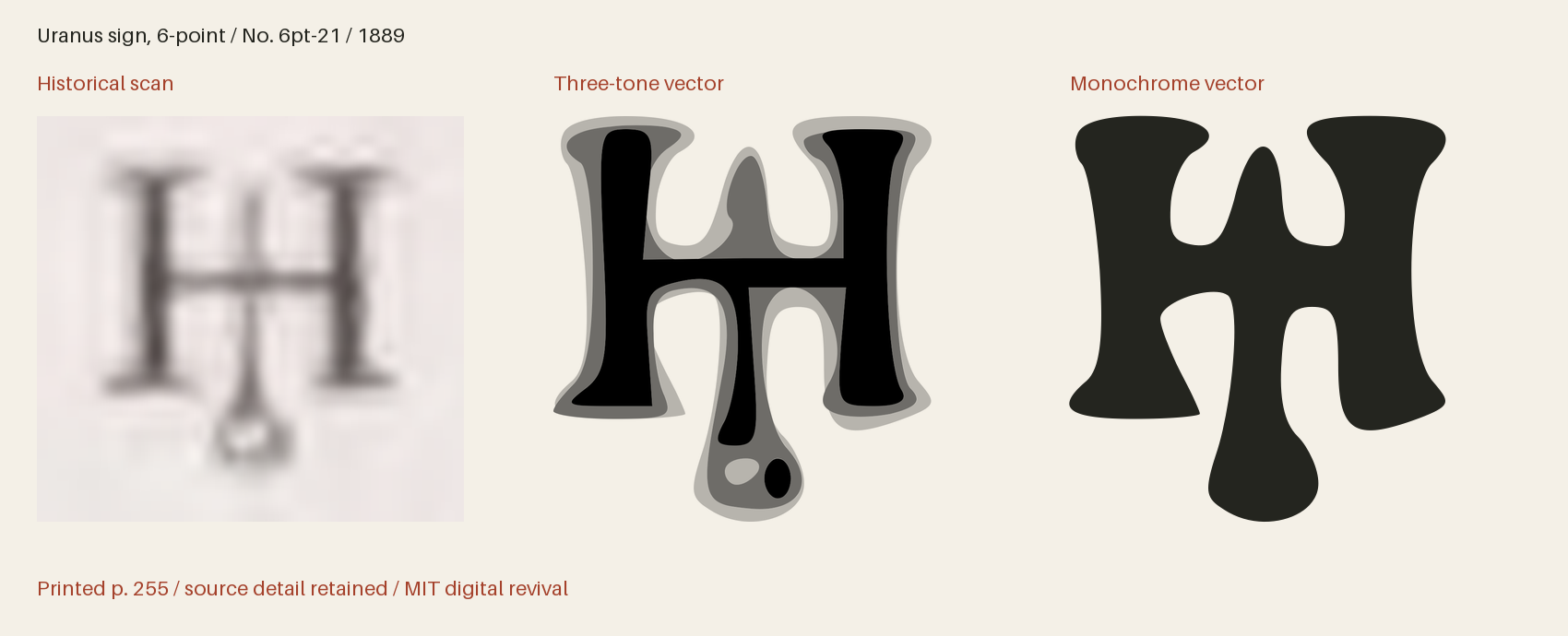 Historical scan beside the three-tone and monochrome vector revivals