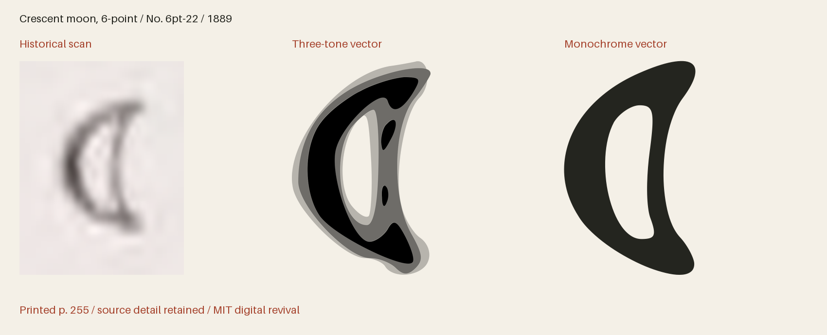 Historical scan beside the three-tone and monochrome vector revivals