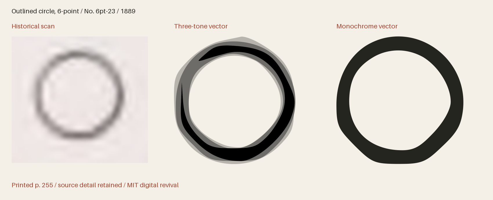 Historical scan beside the three-tone and monochrome vector revivals