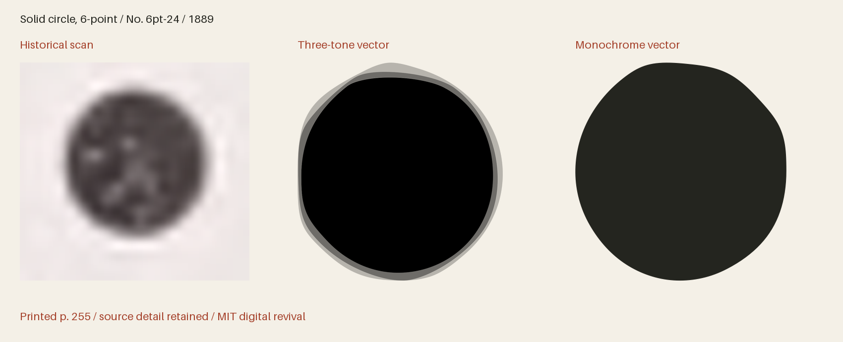 Historical scan beside the three-tone and monochrome vector revivals