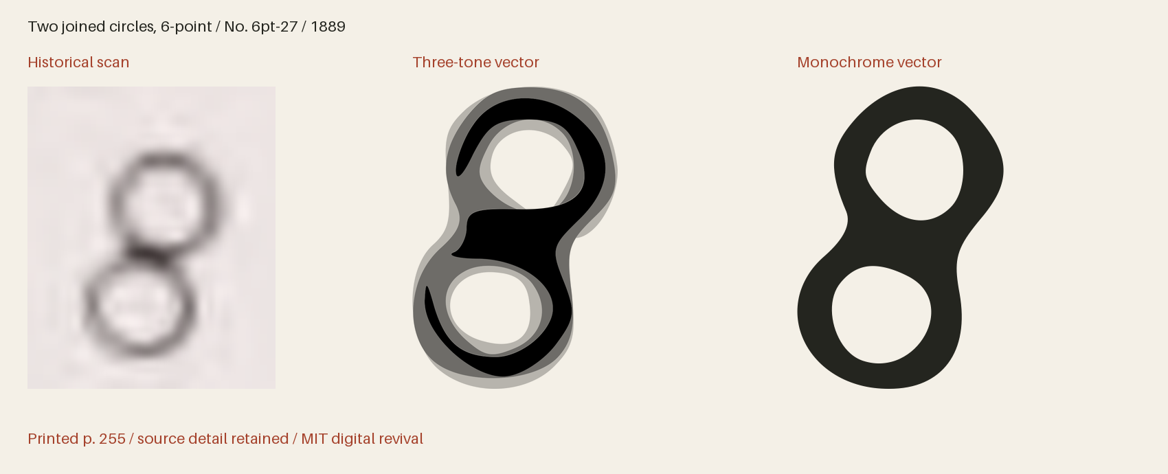 Historical scan beside the three-tone and monochrome vector revivals
