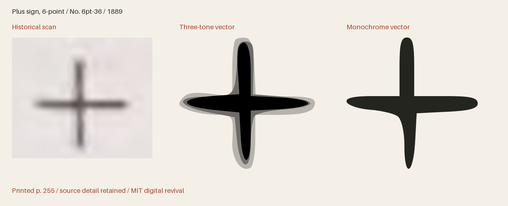 Historical scan beside the three-tone and monochrome vector revivals