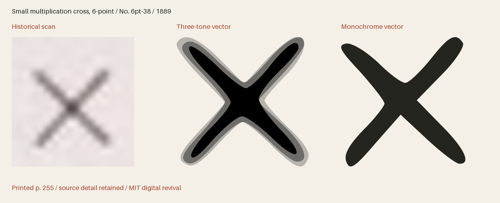 Historical scan beside the three-tone and monochrome vector revivals