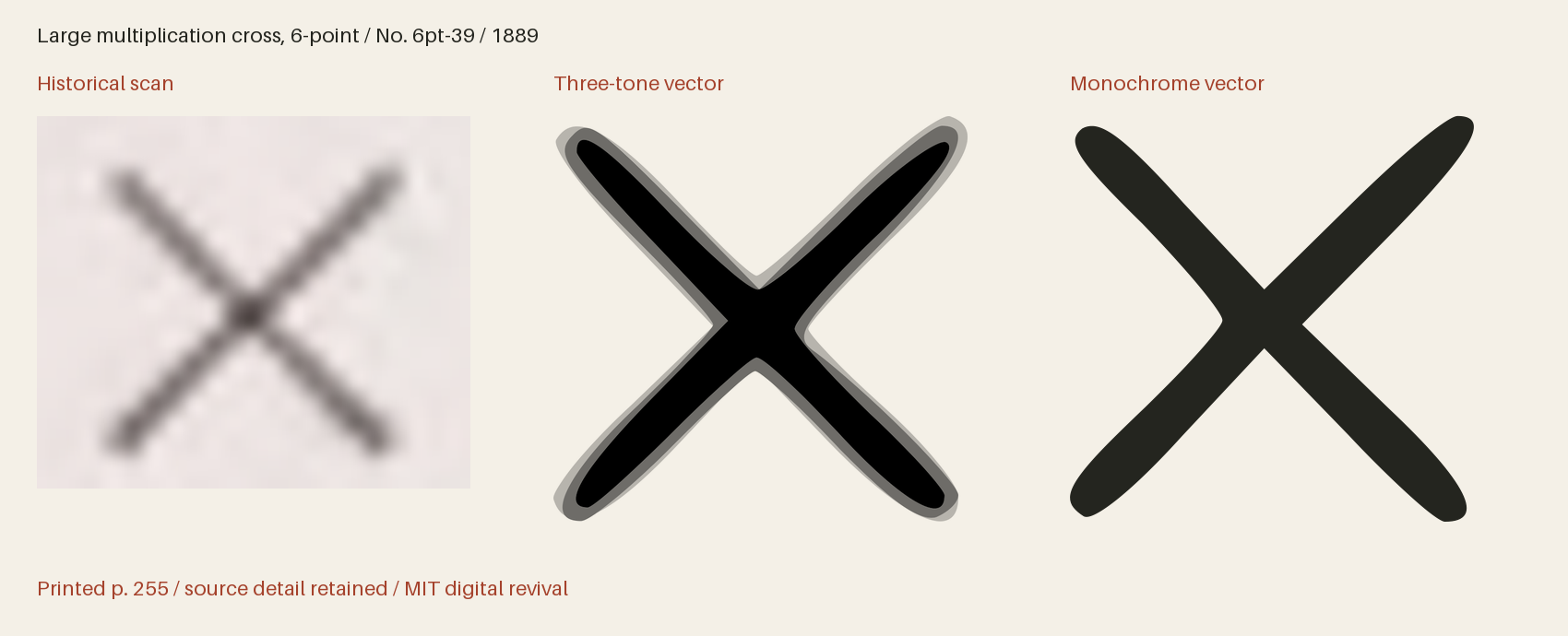 Historical scan beside the three-tone and monochrome vector revivals
