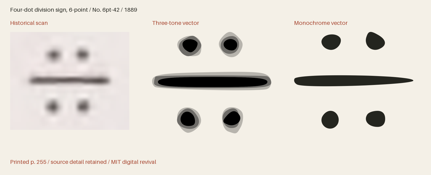 Historical scan beside the three-tone and monochrome vector revivals