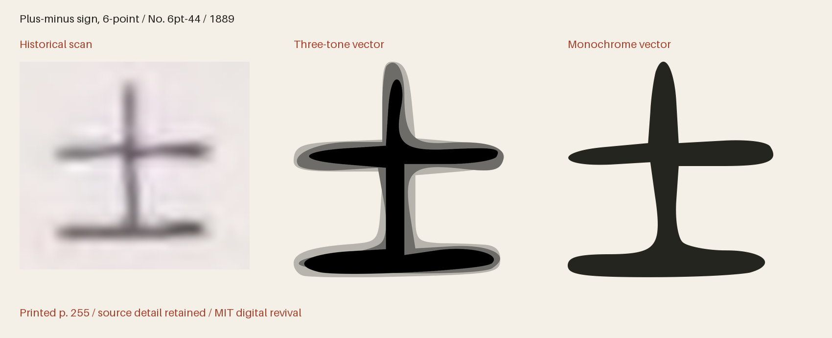 Historical scan beside the three-tone and monochrome vector revivals