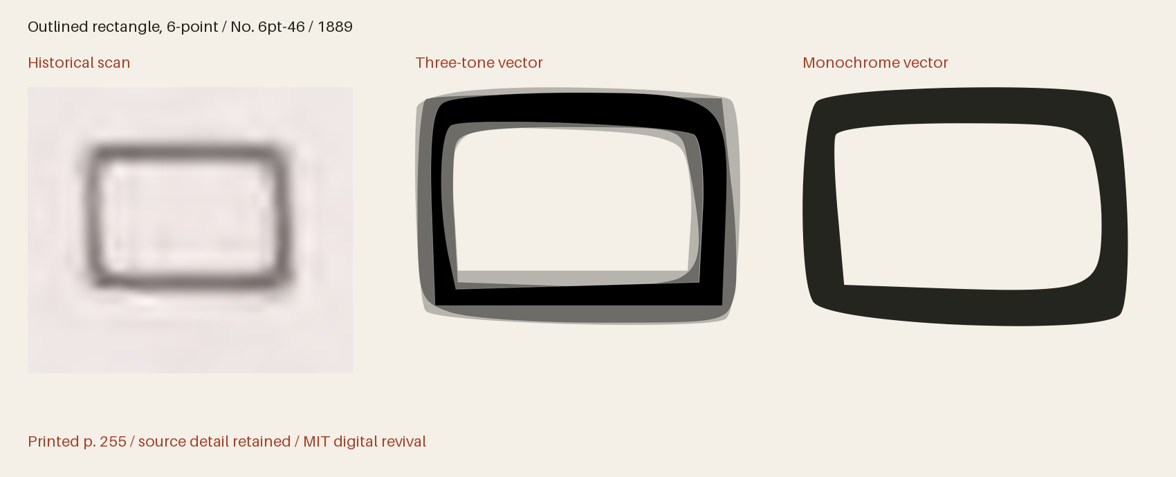 Historical scan beside the three-tone and monochrome vector revivals