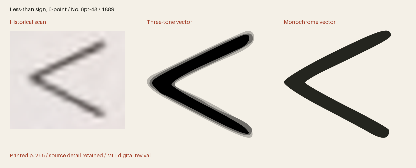 Historical scan beside the three-tone and monochrome vector revivals