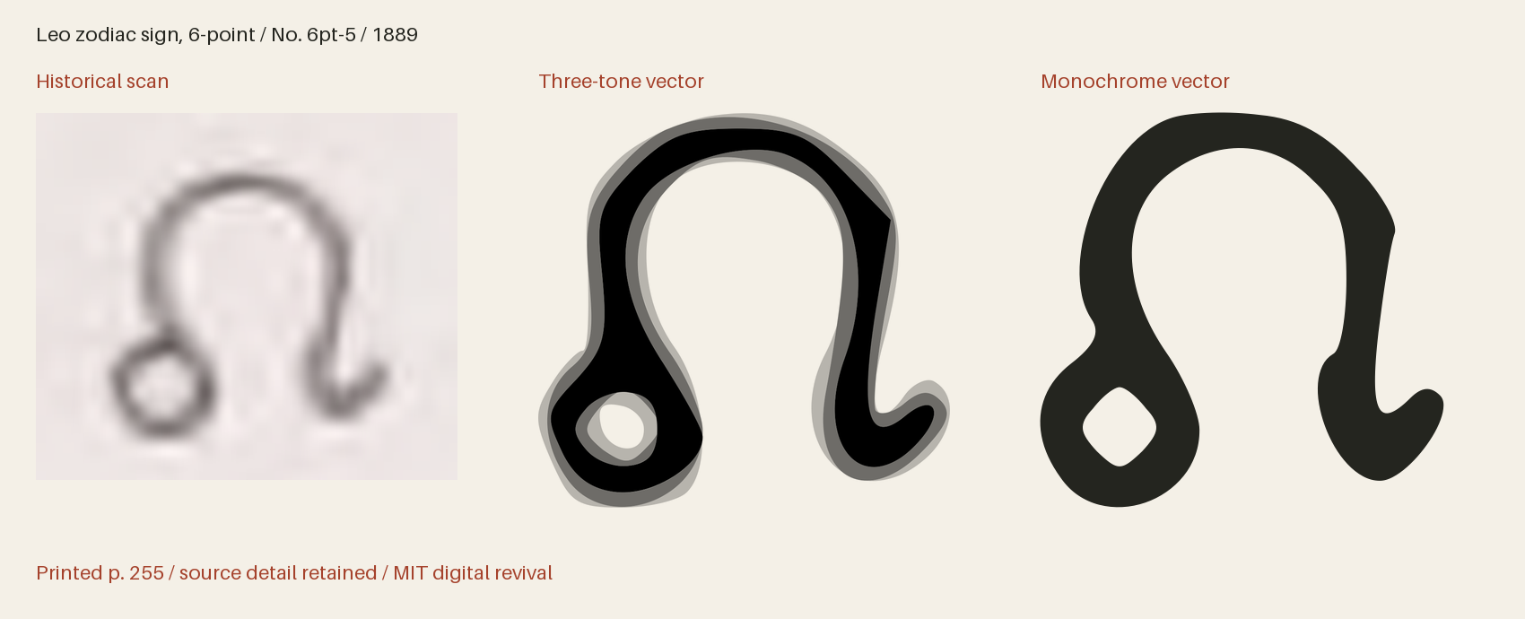 Historical scan beside the three-tone and monochrome vector revivals