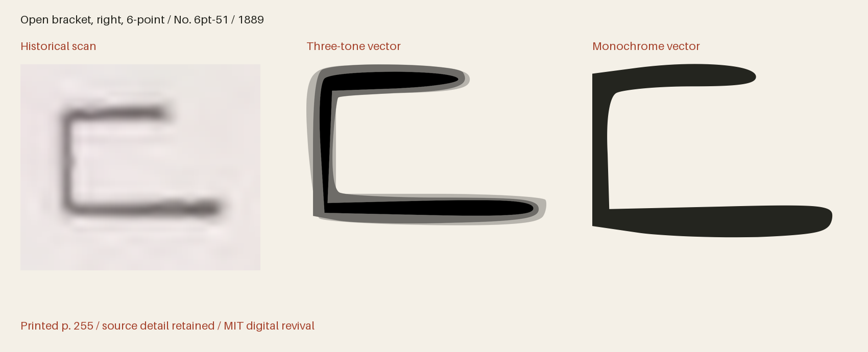 Historical scan beside the three-tone and monochrome vector revivals