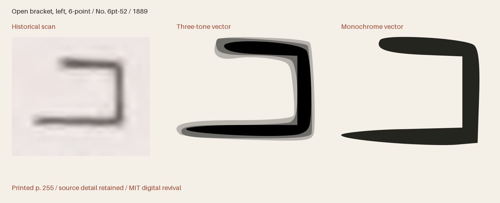 Historical scan beside the three-tone and monochrome vector revivals
