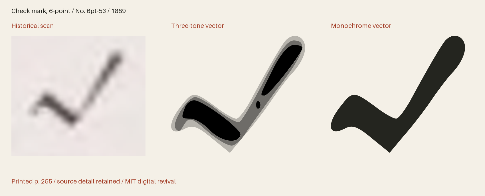 Historical scan beside the three-tone and monochrome vector revivals