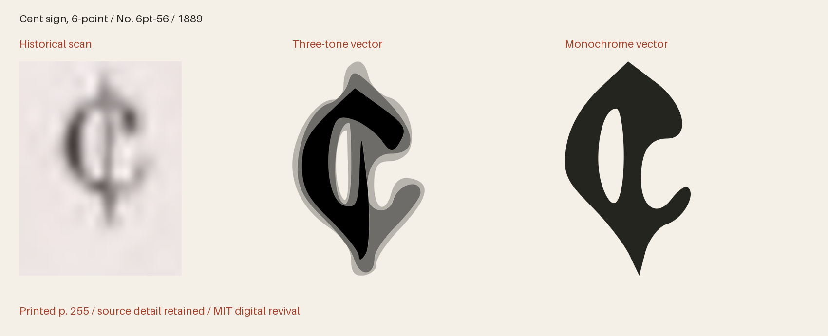 Historical scan beside the three-tone and monochrome vector revivals
