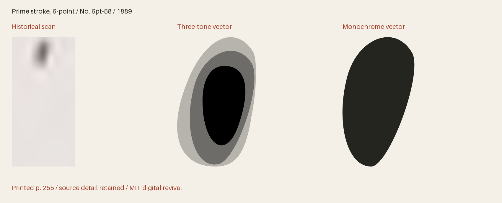 Historical scan beside the three-tone and monochrome vector revivals