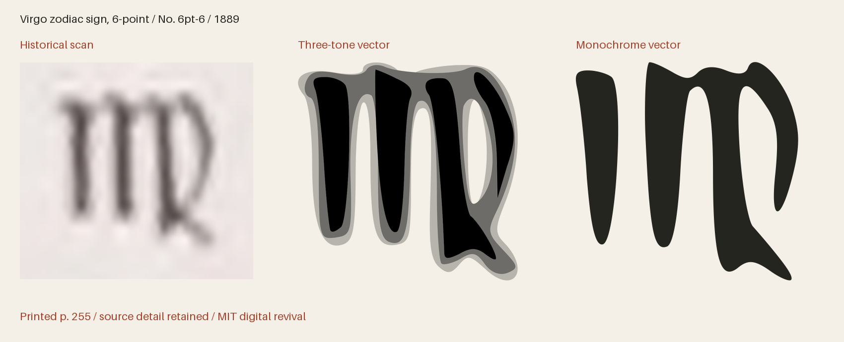 Historical scan beside the three-tone and monochrome vector revivals
