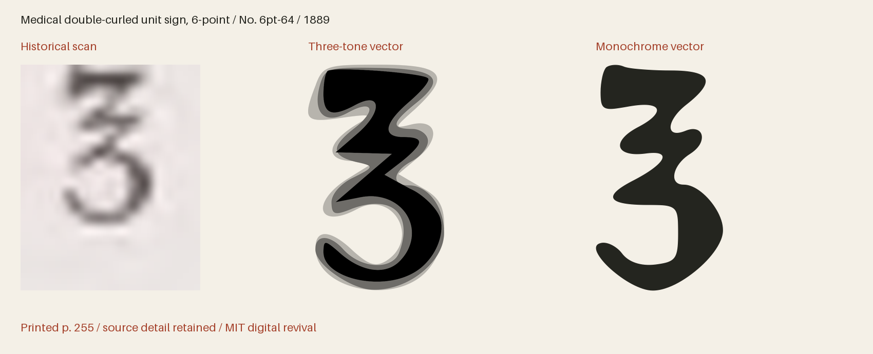 Historical scan beside the three-tone and monochrome vector revivals