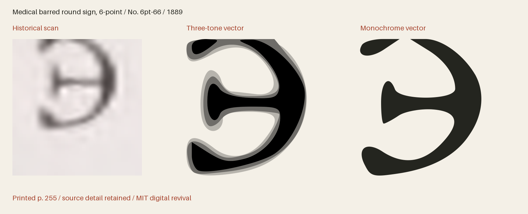 Historical scan beside the three-tone and monochrome vector revivals