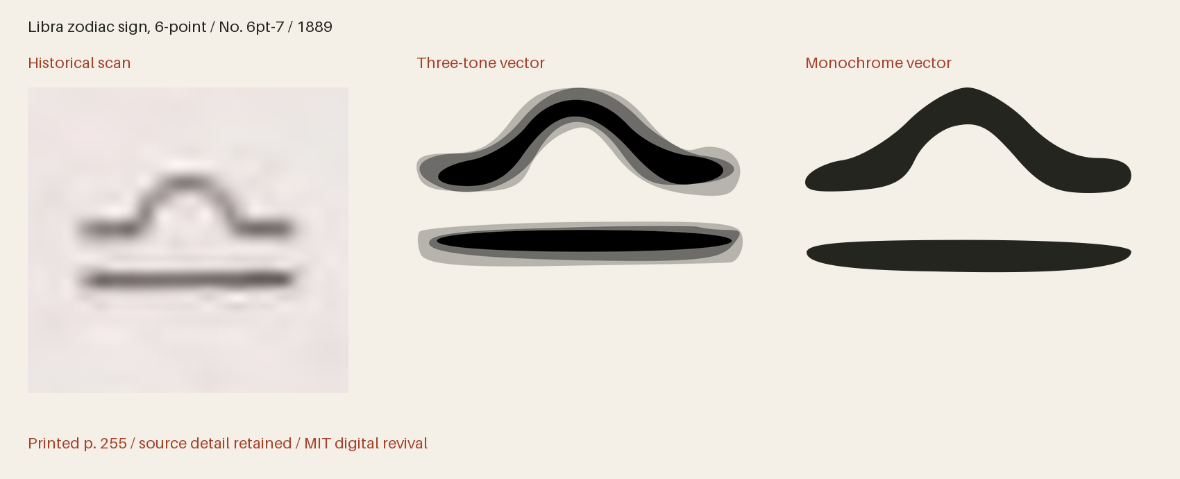 Historical scan beside the three-tone and monochrome vector revivals