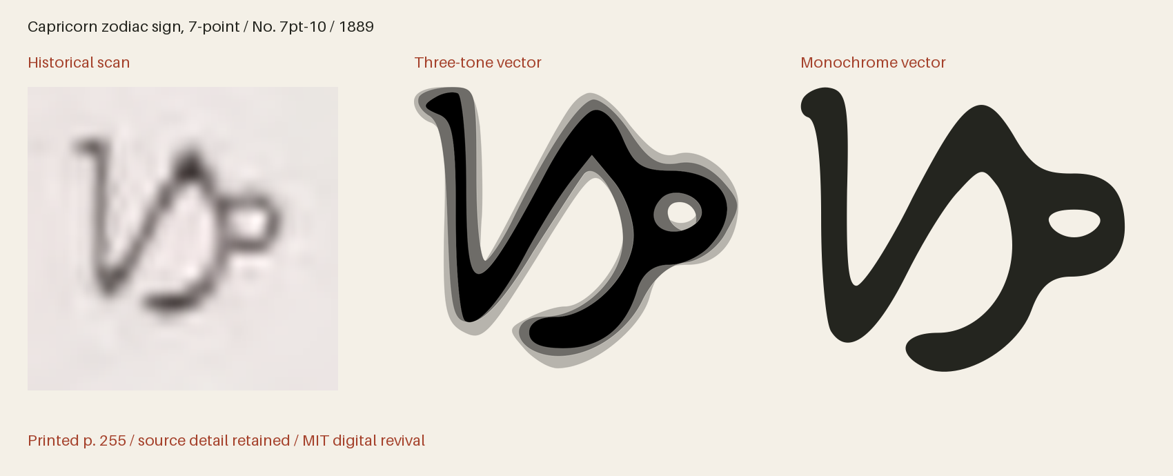 Historical scan beside the three-tone and monochrome vector revivals