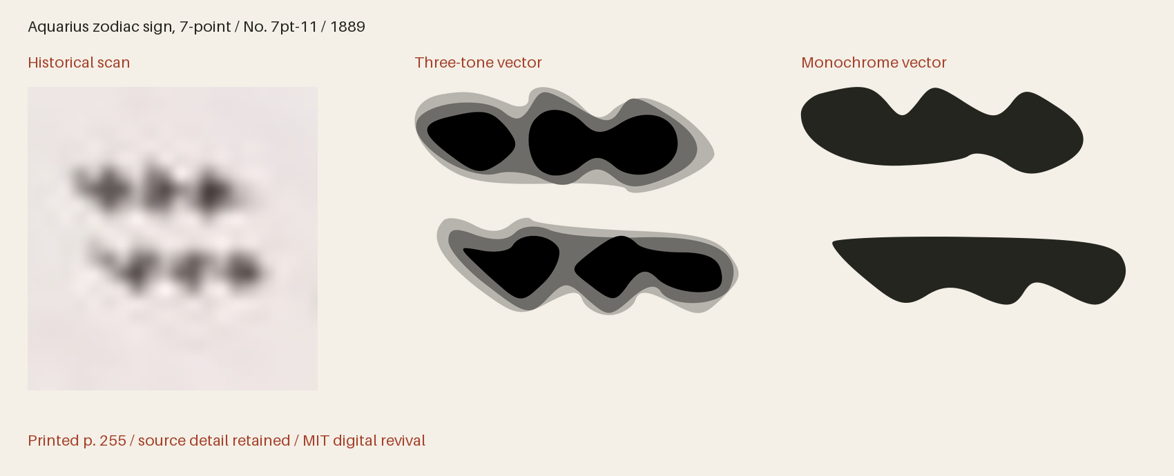 Historical scan beside the three-tone and monochrome vector revivals