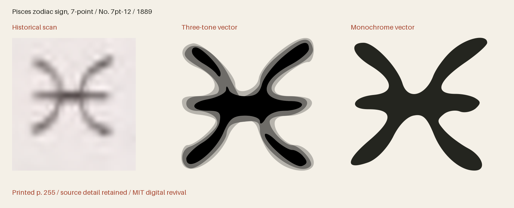 Historical scan beside the three-tone and monochrome vector revivals