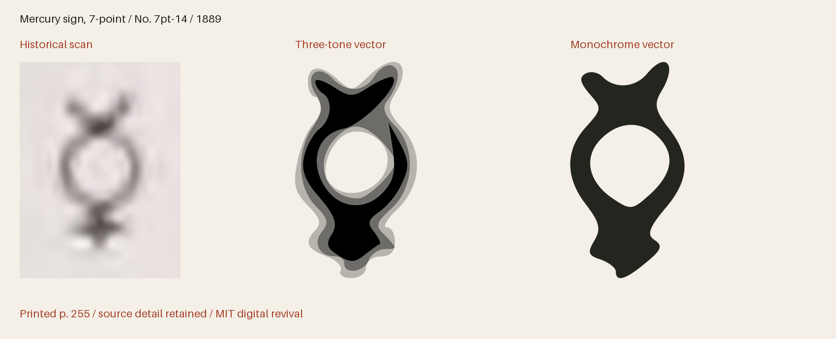Historical scan beside the three-tone and monochrome vector revivals