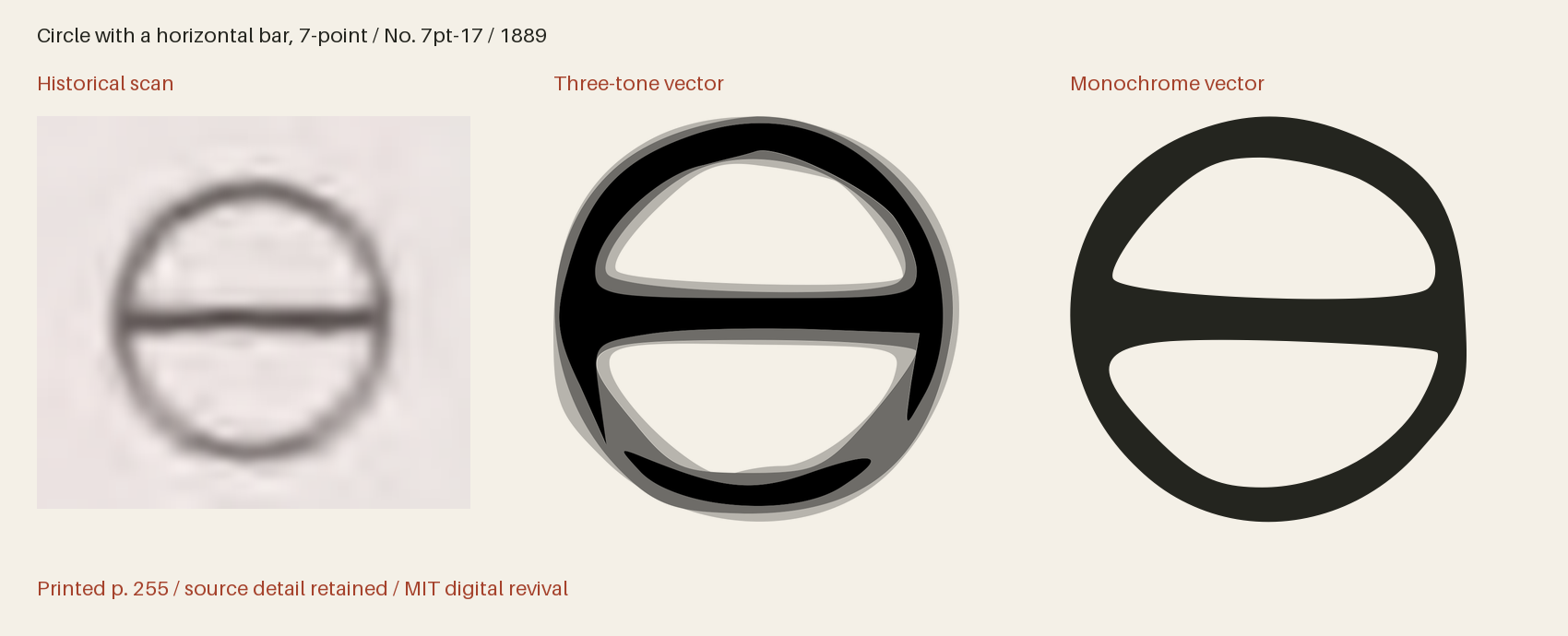 Historical scan beside the three-tone and monochrome vector revivals