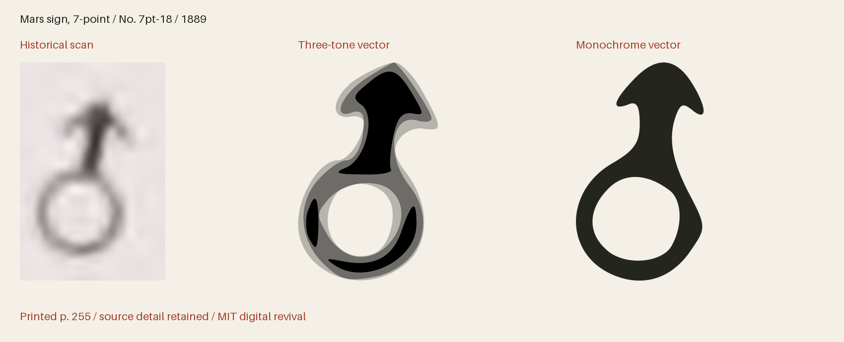 Historical scan beside the three-tone and monochrome vector revivals