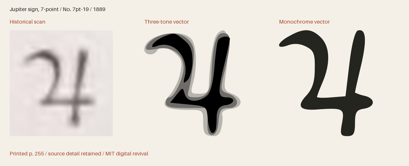 Historical scan beside the three-tone and monochrome vector revivals