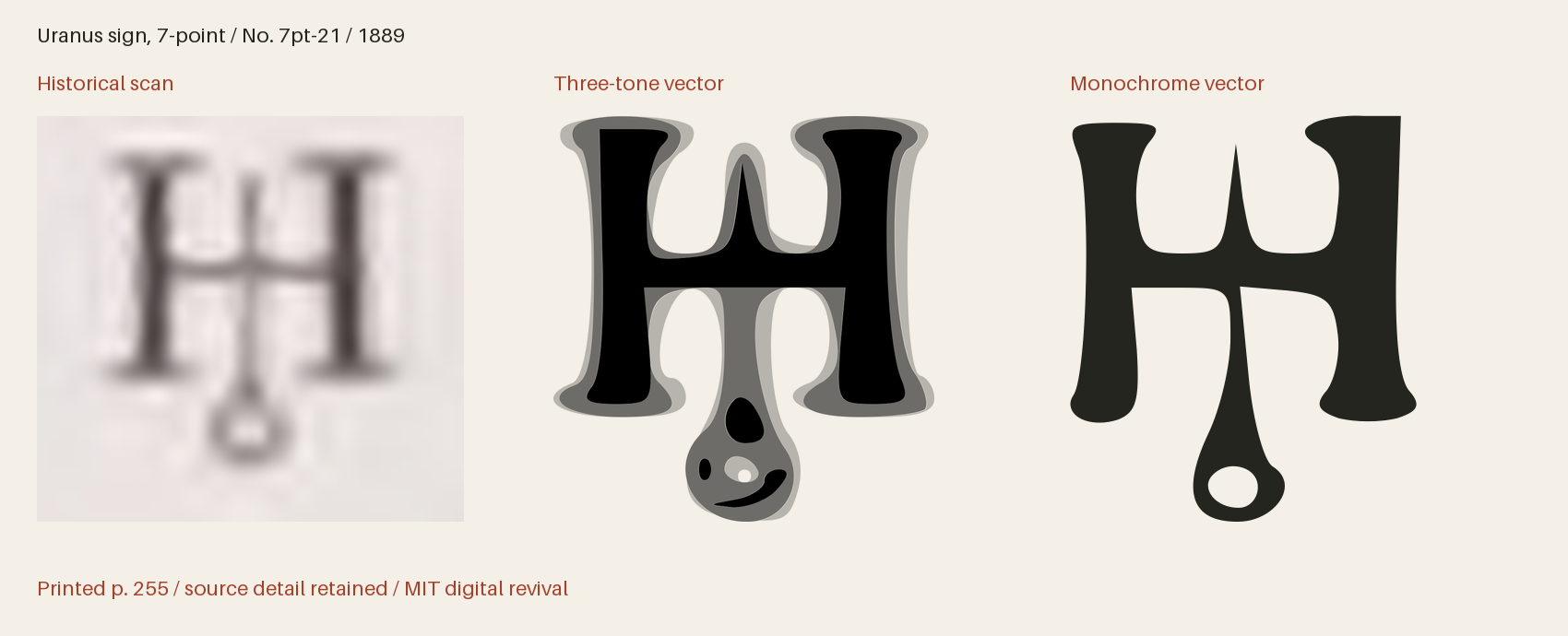 Historical scan beside the three-tone and monochrome vector revivals