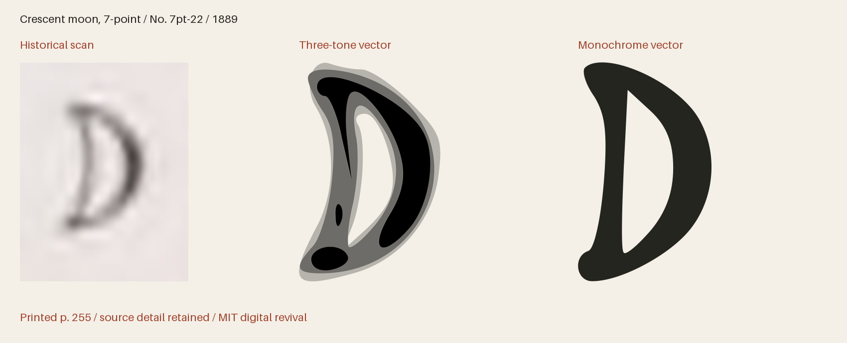 Historical scan beside the three-tone and monochrome vector revivals