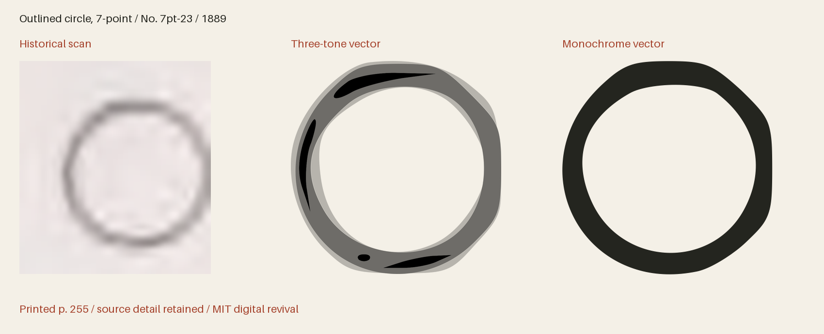 Historical scan beside the three-tone and monochrome vector revivals