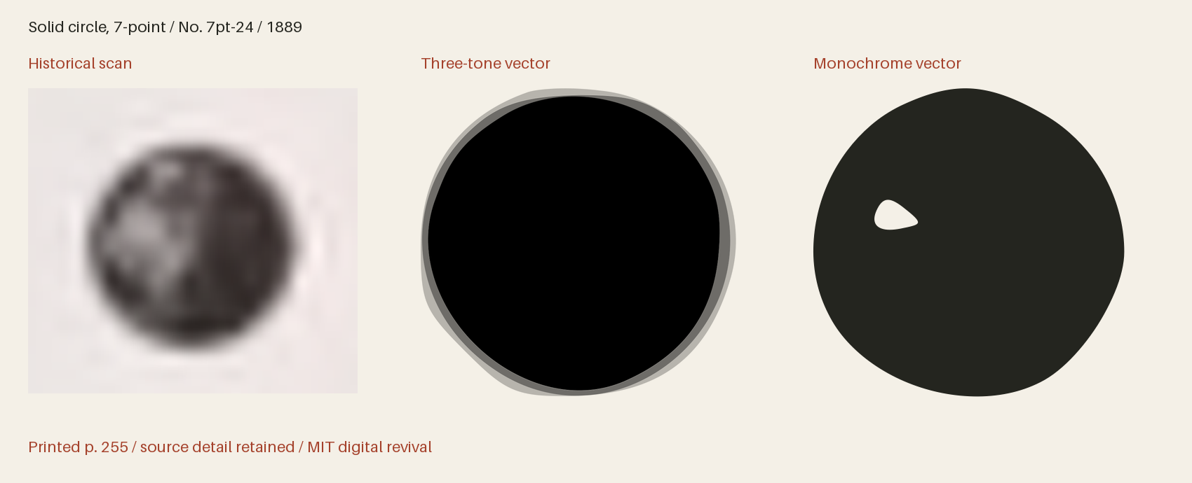 Historical scan beside the three-tone and monochrome vector revivals