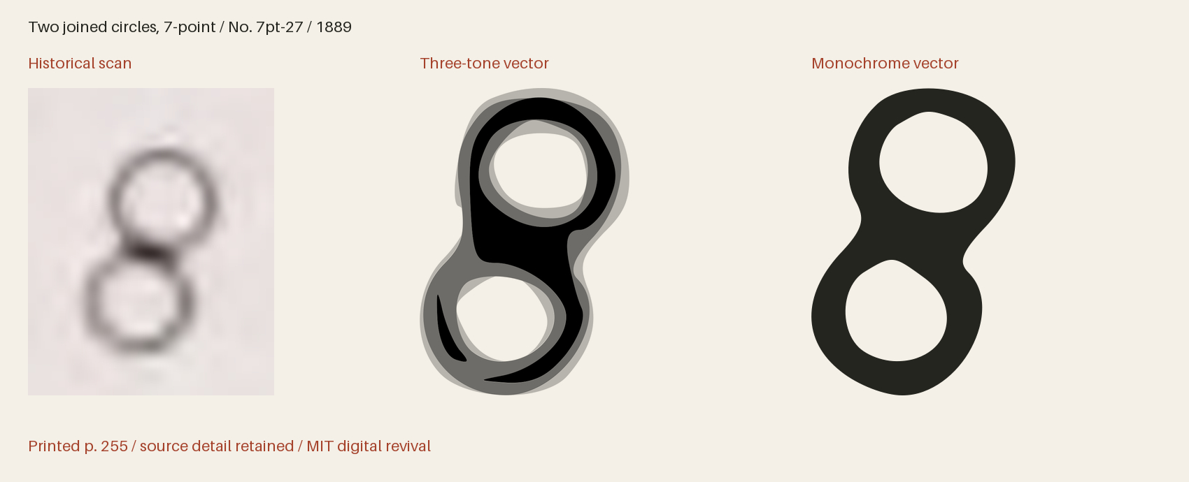 Historical scan beside the three-tone and monochrome vector revivals