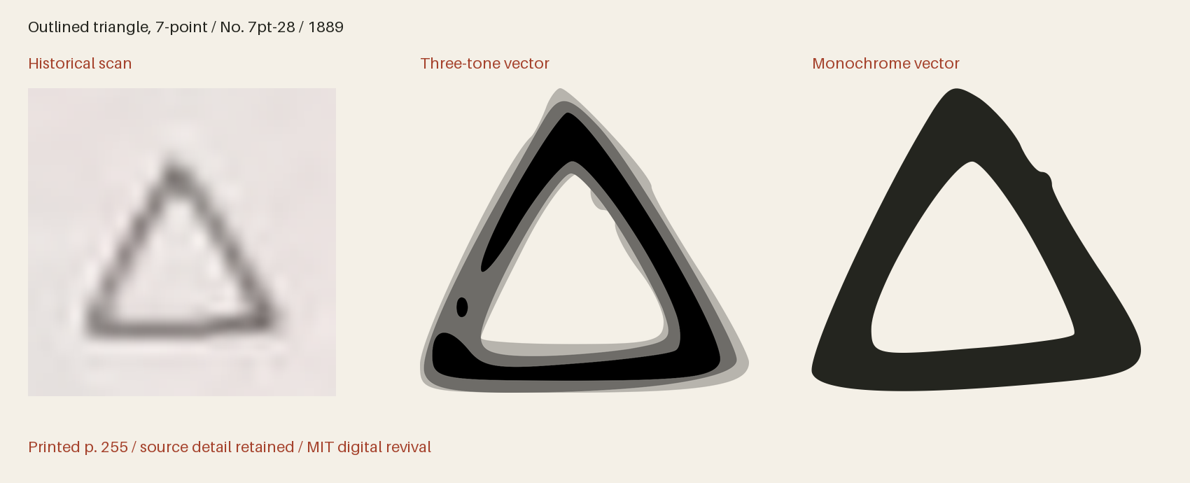 Historical scan beside the three-tone and monochrome vector revivals
