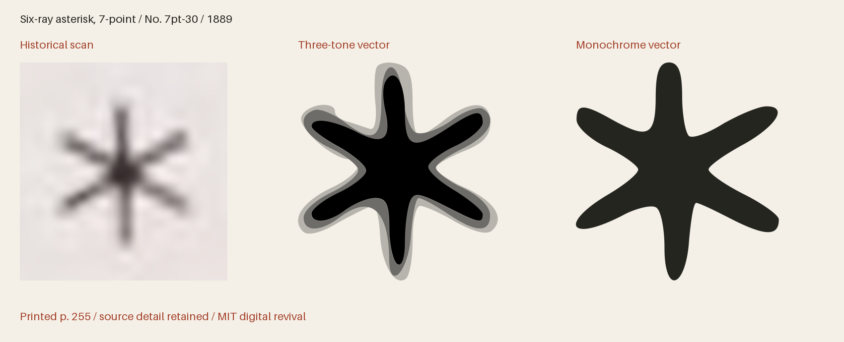 Historical scan beside the three-tone and monochrome vector revivals